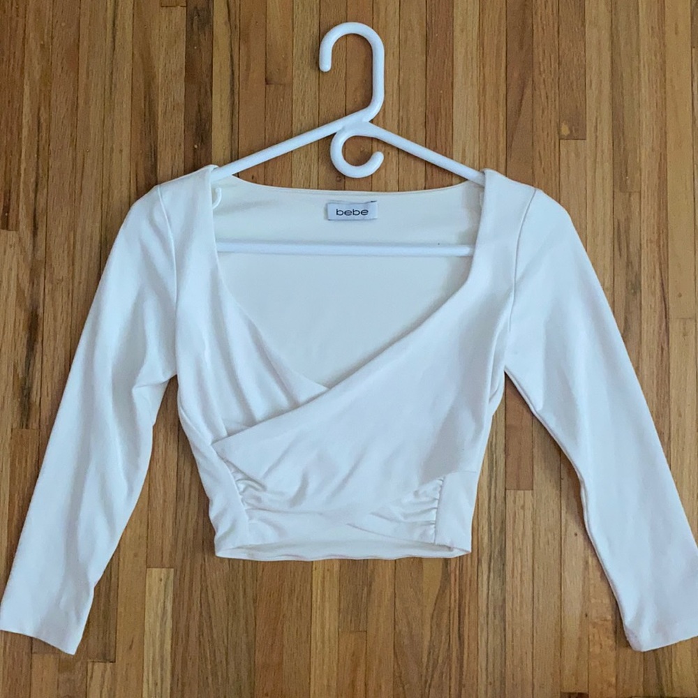 White dress top with a cross over front
